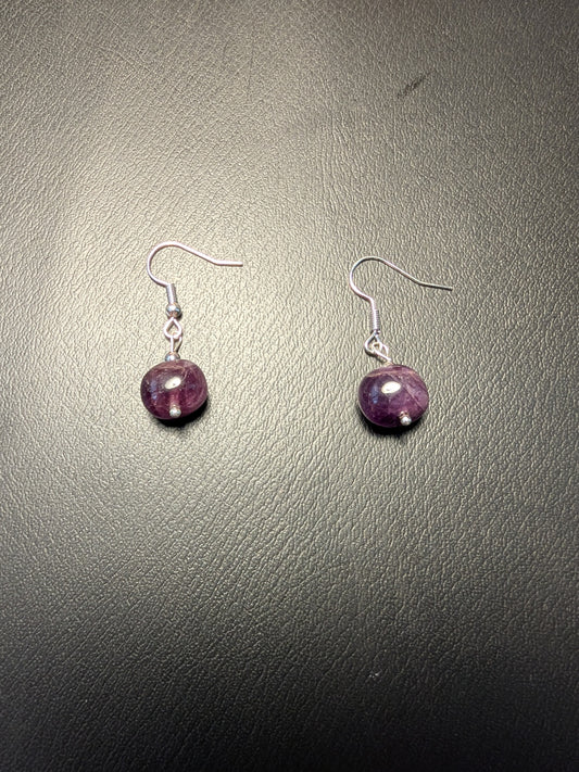 Amethyst Earring with Silver Hook